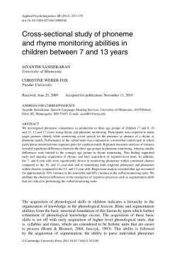 Cross-sectional study of phoneme and rhyme