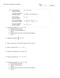 SL Sequences and Series Review