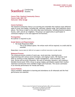 Course Title: Stanford Community Chorus Course Code: MUS 187