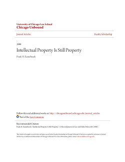 Intellectual Property Is Still Property - Chicago Unbound