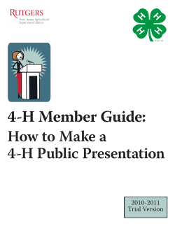 4-H Member Guide - New Jersey 4-H