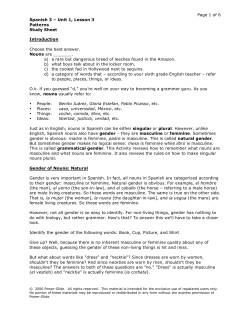 Page 1 of 6 Spanish 3 &ndash; Unit 1, Lesson 3 Patterns