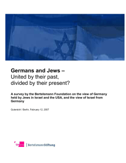 Germans and Jews &ndash; United by their past, divided by their present?