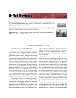 Ethnic Cleansing, Modernity, and the State - H-Net