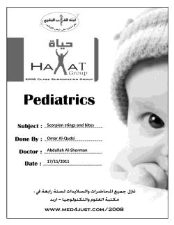 Scorpion stings and bites Omar Al-Qudsi Abdullah Al
