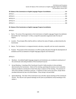 104 20. Bylaws of the Commission on English Language Program