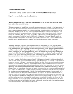 Philippe Duplessis-Mornay A Defense of Liberty Against Tyrants