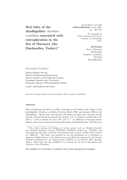 Red tides of the dinoflagellate Noctiluca scintillans associated with
