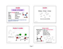 Acids in water