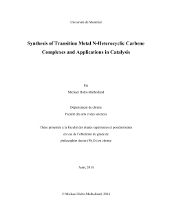 Synthesis of Transition Metal N-Heterocyclic Carbene