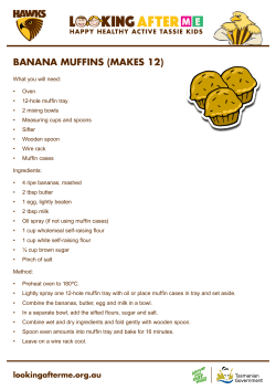 Banana muffins (makes 12)