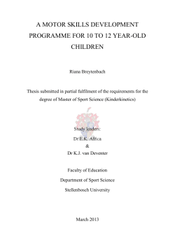 a motor skills development programme for 10 to 12 year