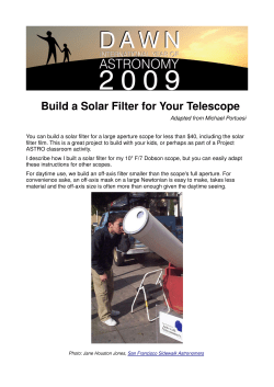 Build a solar filter - Centro de Astrofísica da Universidade do Porto