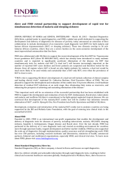 Alere and FIND extend partnership to support