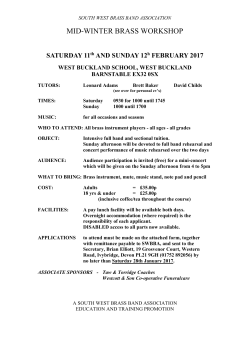 mid-winter brass workshop - South West Brass Band Association