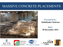 MASSIVE CONCRETE PLACEMENTS