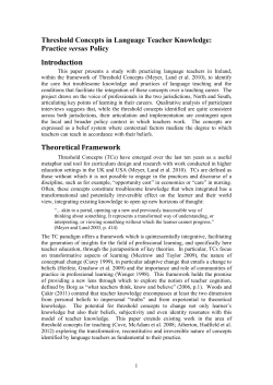 Threshold Concepts in Language Teacher Knowledge