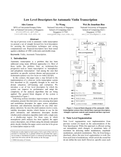 Low Level Descriptors for Automatic Violin Transcription