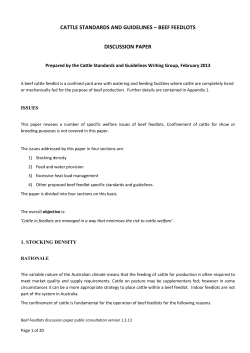 cattle standards and guidelines &ndash; beef feedlots