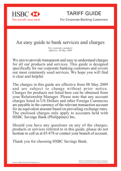 An easy guide to bank services and charges