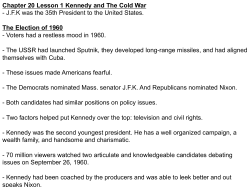 Chapter 20 Lesson 1 Kennedy and The Cold War