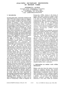 analysing dictionary definitions of motion verbs