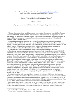 Seven Pillars of Defense Mechanism Theory