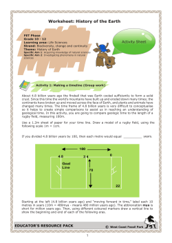 Worksheet: History of the Earth