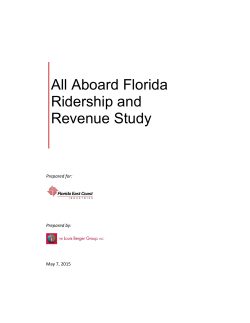 All Aboard Florida Ridership and Revenue Study
