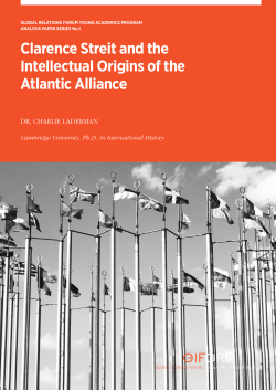 No:1 - Clarence Streit and the Intellectual Origins of the Atlantic
