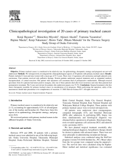 Clinicopathological investigation of 20 cases of primary tracheal