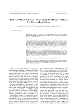 The level of major proteins and minerals in the blood
