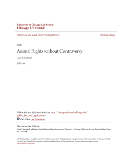 Animal Rights without Controversy - Chicago Unbound