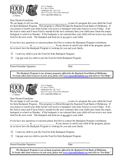 Dear Parents/Guardians - Regional Food Bank of Oklahoma