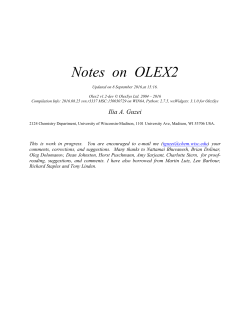 Notes on OLEX2 - Molecular Structure Laboratory