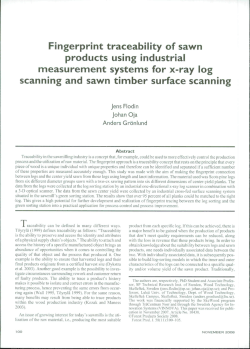 Fingerprint traceability of sawn products using