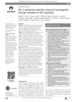 BCL-3 expression promotes colorectal tumorigenesis through