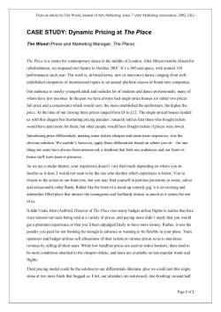 CASE STUDY: Dynamic Pricing at The Place