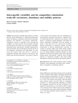 Intra-specific variability and the competition&ndash;colonisation trade