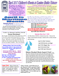 Kids` Events April 2017