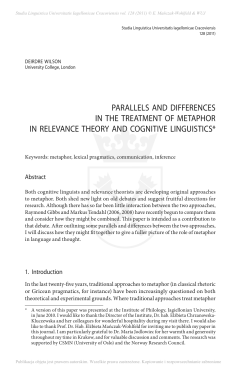 parallels and differences in the treatment of metaphor 1in relevance