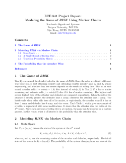 Modeling the Game of RISK Using Markov Chains