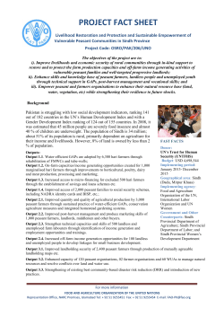 Livelihood Restoration and Protection and Sustainable