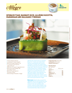 SpiNach tiaN, baSmati rice, all&eacute;gro ricotta, parmeSaN aNd balSamic