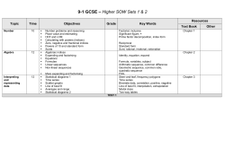 GCSE Higher Set 1 and 2