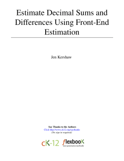 1 Estimate Decimal Sums and Differences Using Front