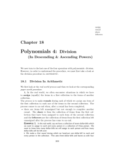 Polynomials 4: Division in Descending/Ascending Order