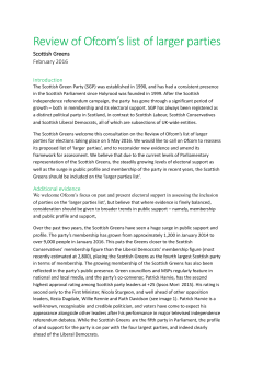 Review of Ofcom`s list of larger parties