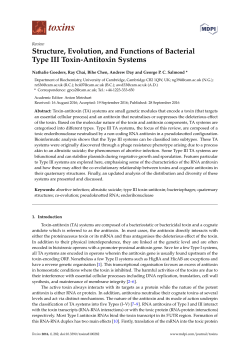 Structure, Evolution, and Functions of Bacterial Type III Toxin