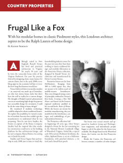 Frugal Like a Fox. Piedmont Virginian
